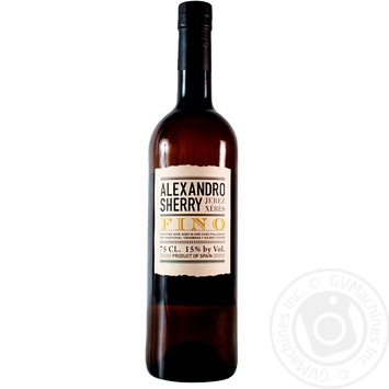 Вино Alexandro Sherry Fino Херес біле сухе 15% 0.75л - купити, ціни на МегаМаркет - фото 1