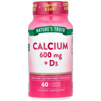 Nature's Truth, Calcium + D3, 60 Coated Caplets - купить, цены на Biotus - фото 1
