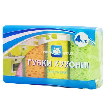 Eurogroup Kitchen Porous Sponge 4pc - buy, prices for Tavria V - photo 1