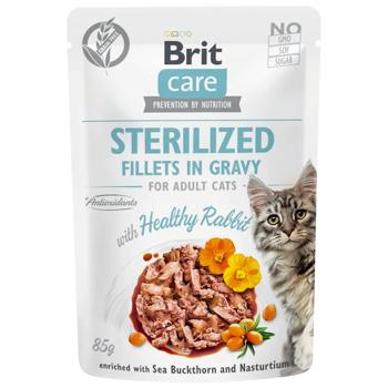 Корм вологий Brit Care з кроликом для стерилізованих котів 85г - купити, ціни на MasterZoo - фото 1