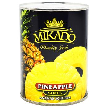 Ананасы Микадо кольцами в сиропе 565г Таиланд - купить, цены на КОСМОС - фото 1