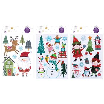 Наклейки Actuel новогодние 24,5х35см в ассортименте