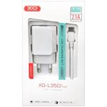 Мережевий зарядний пристрій XO L65EU 2USB 2.4А Micro USB білий