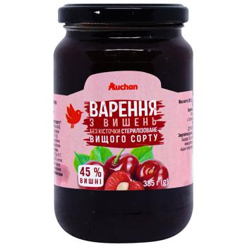 Варення Ашан з вишень без кісточки 385г - купити, ціни на Auchan - фото 1