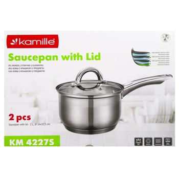 Kamille Stainless Steel Ladle with Glass Lid 2l 16x10.5cm - buy, prices for - photo 4