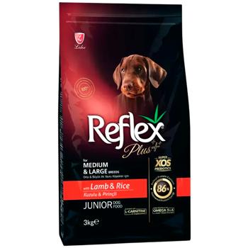 Корм сухой Reflex Plus Junior с ягненком и рисом для щенков средних и больших пород 3кг - купить, цены на MasterZoo - фото 1