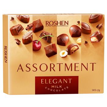 Цукерки Roshen Assortment Еlegant в молочному шоколаді 145г - купити, ціни на - фото 1