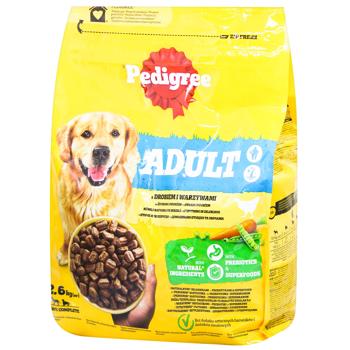 Корм сухий Pedigree з домашньою птицею та овочами для собак 2,6кг - купити, ціни на Ідеал - фото 1