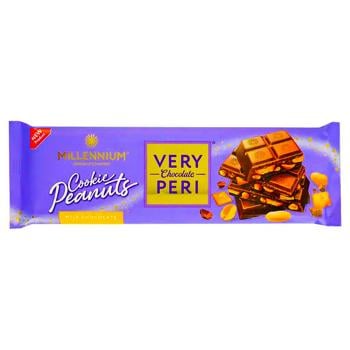 Шоколад молочный Millennium Very Peri с начинкой с печеньем и арахисом 270г