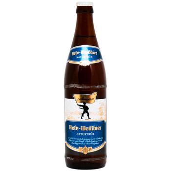 Schwarzbrau Hefe-Weissbier Naturtrub Light Unfiltered Beer 5.4% 0.5l - buy, prices for WINETIME - photo 1