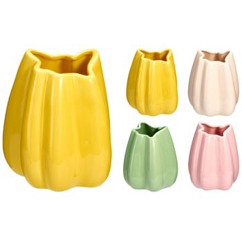 Ваза Тюльпан 12х11,5х13,5см в асортименті - купити, ціни на КОСМОС - фото 1