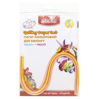 Set of Colored Paper for Quilling Neon 5 Colors 5mm x 420mm - buy, prices for MegaMarket - photo 1