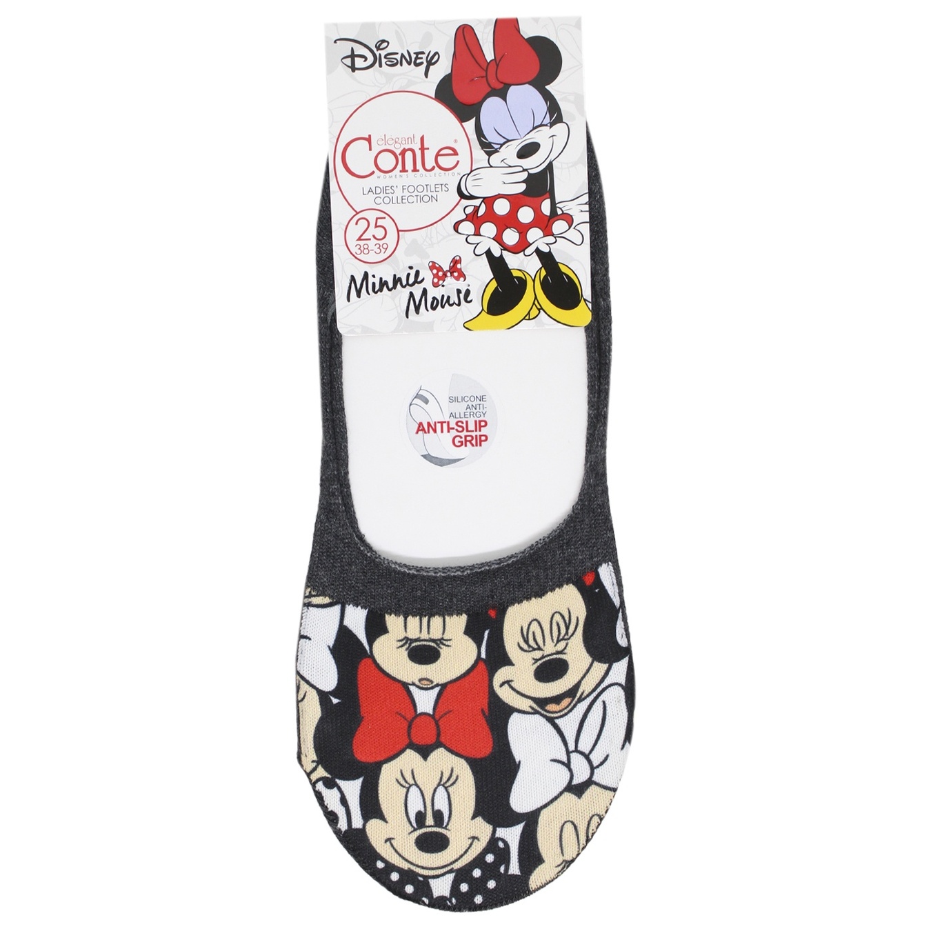

Подследники женские Conte Disney хлопковые 18C-198СПМ р.25 темно-серый