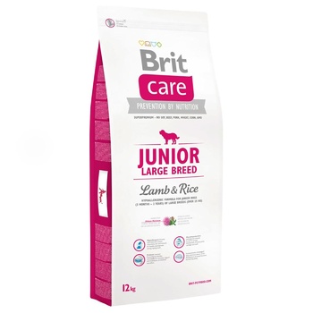 Корм сухой Brit Care с ягненком и рисом для молодых собак больших пород 12кг