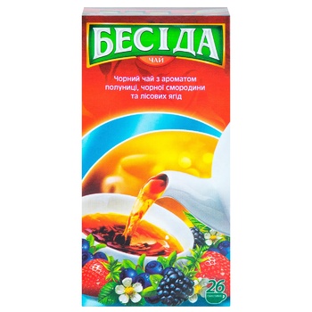 Beseda Black Tea with Strawberry, Black Currant and Wild Berries Aroma 26pcs x 1.8g - buy, prices for Vostorg - photo 6