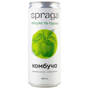 Комбуча Spraga Яблоко и груша 0,33л - купить, цены на Эпицентр FOOD - фото 1