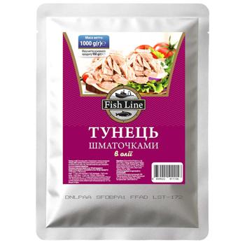 Тунець Fish Line шматочками в олії 1кг