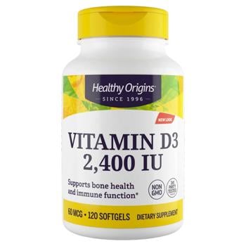 Вітамін Д3 Healthy Origins 2400 МО 120 гелевих капсул - купити, ціни на Біотус - фото 1