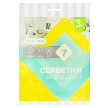 Салфетки вискозные 7 универсальные 3шт - купить, цены на КОСМОС - фото 3