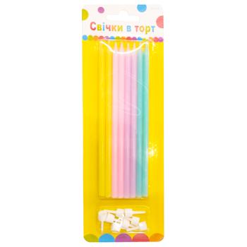 Festa Rainbow Candles for Cake 8pcs - buy, prices for Auchan - photo 1