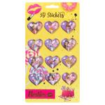 Besties 3D Heart Stickers Creative Set with Glitter 12pcs