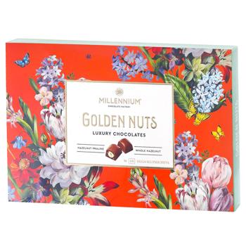 Цукерки Millennium Golden Nut з начинкою та цілими горіхами 145г - купити, ціни на Епіцентр FOOD - фото 1