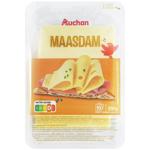 Сир Auchan Маасдам нарізаний 200г