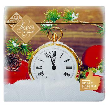 Luxy Christmas Paper Napkins 33х33cm 3 ply 18pcs - buy, prices for MegaMarket - photo 1