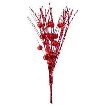 Гілка штучна Koopman Різдвяні ягоди червоний 23см