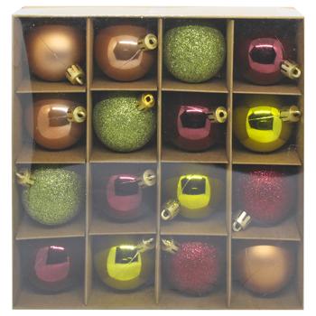 Plastic Christmas Balls in Box 5cm 16pcs