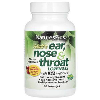 Natures Plus Adult's Ear, Nose & Throat Lozenges with K12 Probiotic 60 lozenges - buy, prices for Biotus - photo 1