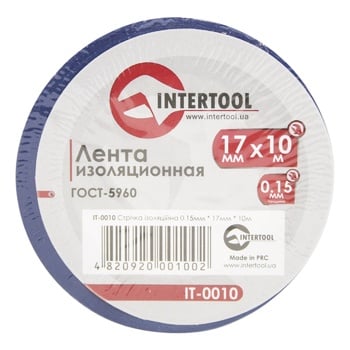 Стрічка Intertool ізоляційна синя 17мм х 10м IT-0010 - купити, ціни на МегаМаркет - фото 2