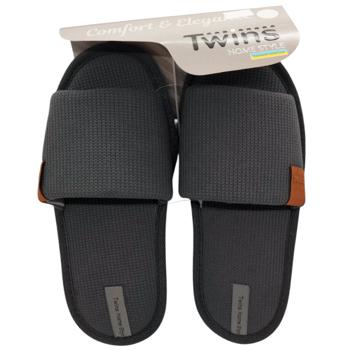 Тапочки мужские Twins 14187 HS-VL вафельный графит р.40/41 - купить, цены на Восторг - фото 1