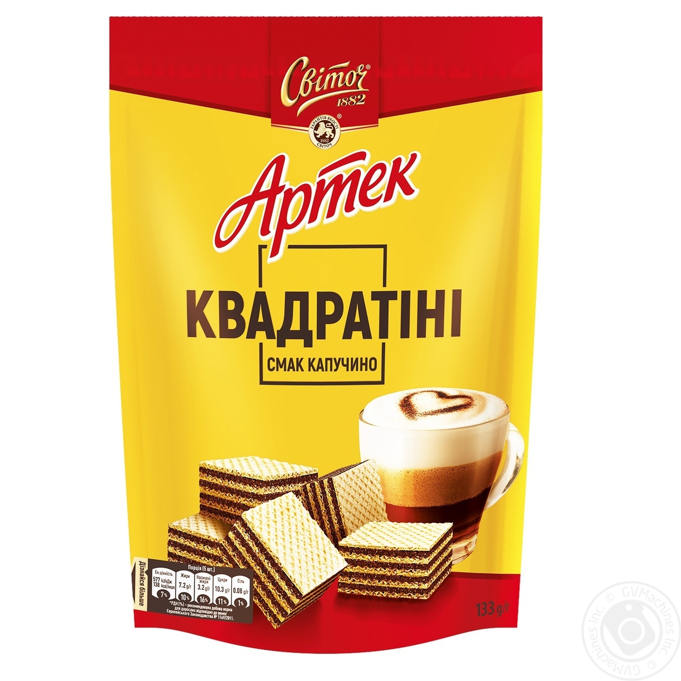 

Вафли Свиточ Артек Квадратини со вкусом капучино 133г