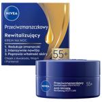 Крем для обличчя Nivea проти зморшок + ревіталізація з пантенолом нічний 55+ 50мл