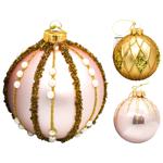 Decoris Pink/Gold Christmas Tree Ball 8cm in assortment