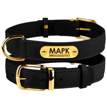 Barksi BronzeDog Crazy шкіряний нашийник для собак XXS - чорний - купить, цены на MasterZoo - фото 2