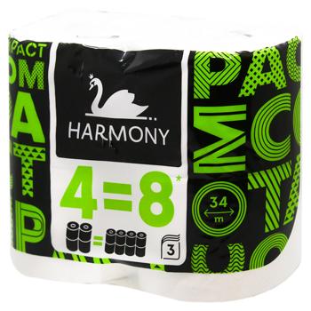 Harmony Compact 3-Ply Toilet Paper 4pcs - buy, prices for - photo 2