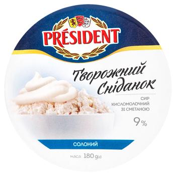 Сир кисломолочний President зі сметаною солоний 9% 180г - купити, ціни на ЕКО Маркет - фото 2