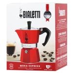 Bialetti Moka Express Red Geyser Coffee Maker for 3 Cups