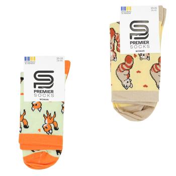 Шкарпетки жіночі Premier Socks Звірі класичні р.23-25 - купити, ціни на NOVUS - фото 1