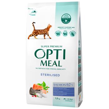 Optimeal Dry Food with Salmon for Sterilized Cats 1.5kg - buy, prices for MasterZoo - photo 1