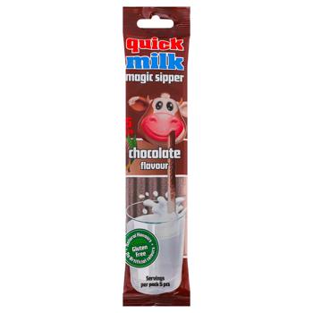 Трубочки Quick Milk для молока зі смаком шоколаду 30г 5шт - купити, ціни на Ідеал - фото 1