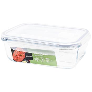 Actuel Rectangular Glass Foodkeeper 1l - buy, prices for Auchan - photo 1