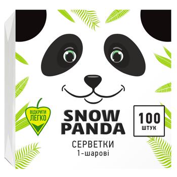 Серветки Сніжна Панда одношарові 33x33см 100шт - купити, ціни на МегаМаркет - фото 1