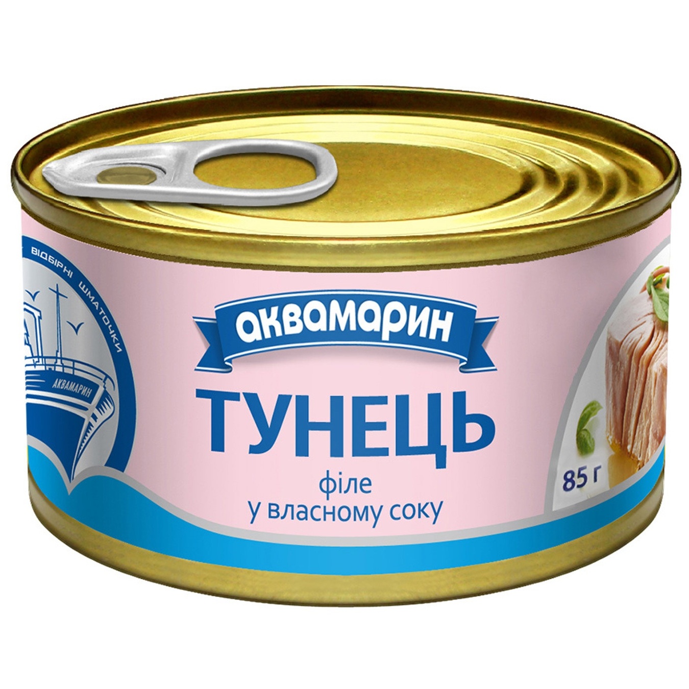 

Тунец Аквамарин филе в собственном соку 85г