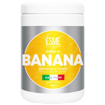 Маска Esme Platinum Power of Banana для слабкого волосся з посіченими кінчиками 1000г - купити, ціни на Auchan - фото 1