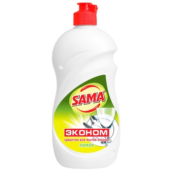 Средство SAMA для для мытья посуды Лимон 500мл - купить, цены на Auchan - фото 1