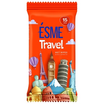 Вологі серветки Esme Travel 15шт - купити, ціни на Auchan - фото 2