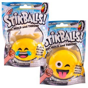 Игрушка Stikballs Липунчик Смайлик в ассортименте - купить, цены на КОСМОС - фото 3